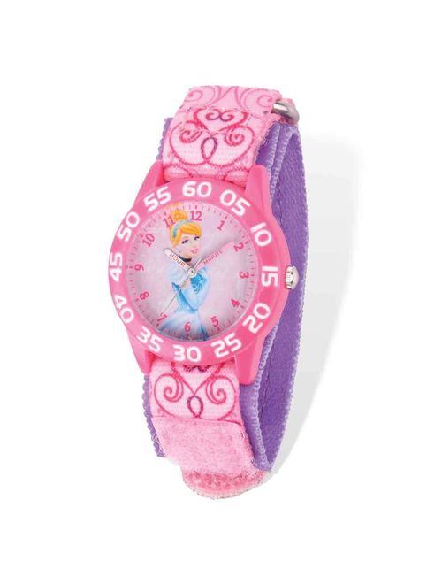 Cinderella Girls' Plastic Watch, Pink Strap