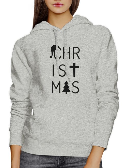 Letter Christmas Hoodie Pullover Fleece Holiday Gift Hooded Sweater