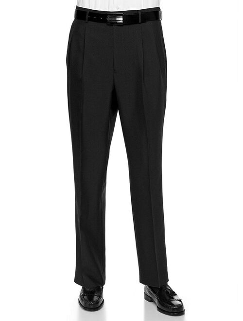 RGM Men's Work To Weekend Pleated Front Dress Pant Finished Hem With No Cuff