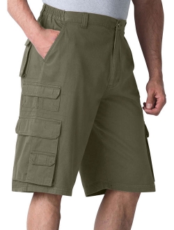 Boulder Creek Men's Big and Tall Boulder Creek 12" Side-elastic Stacked Cargo Pocket Shorts Cargo Shorts