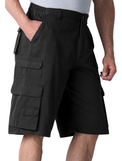 Boulder Creek Men's Big and Tall Boulder Creek 12" Side-elastic Stacked Cargo Pocket Shorts Cargo Shorts