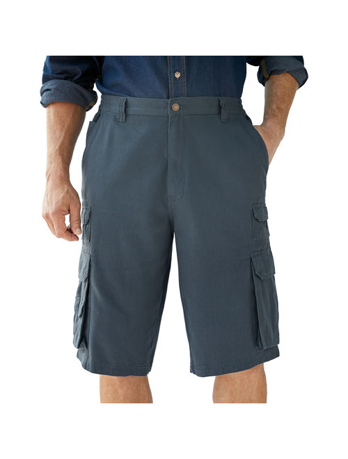 Boulder Creek Men's Big and Tall Boulder Creek 12" Side-elastic Stacked Cargo Pocket Shorts Cargo Shorts