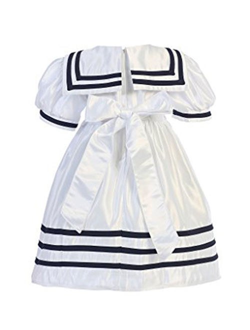 Infant Toddler Girl Navy White SAILOR Dress Formal Wedding Party Outfit sz S-4T