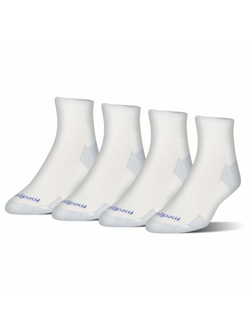 MediPeds Women's Nanoglide Quarter Socks, 4-Pack