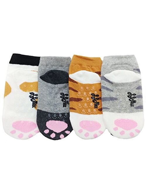 JJMax Women's Cute Kitty Cat Paws Socks with Paw Prints on Toes