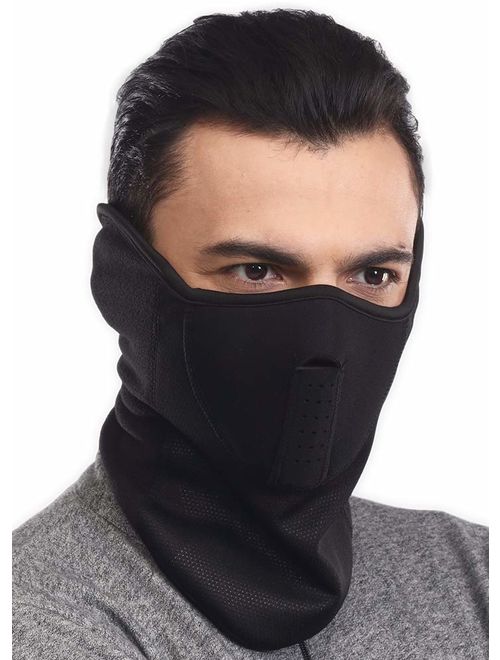 Half Face Ski Mask for Cold Weather - Half Balaclava Face Warmer - Men's Tactical Winter Face Cover For Skiing, Snowboarding, Running & Motorcycling - Fits Men & Women