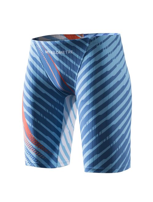 MY KILOMETRE Jammer Swimsuit Mens Solid Swim Jammers Endurance Long Racing Training Swimsuit