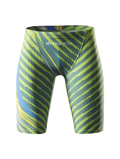 MY KILOMETRE Jammer Swimsuit Mens Solid Swim Jammers Endurance Long Racing Training Swimsuit