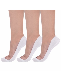 Flammi Women's TRULY No Show Socks for Flats Non Slip Cotton Ultra Low Cut Liner Socks