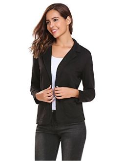 Zeagoo Womens Casual Work Office Blazer Open Front Long Sleeve Cardigan Jacket