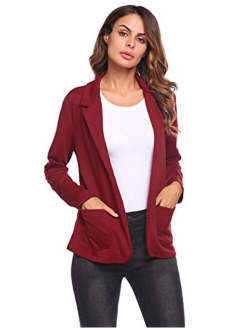 Zeagoo Womens Casual Work Office Blazer Open Front Long Sleeve Cardigan Jacket