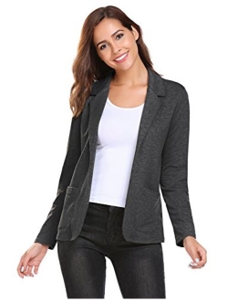 Zeagoo Womens Casual Work Office Blazer Open Front Long Sleeve Cardigan Jacket