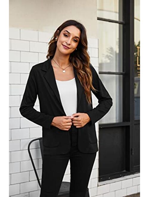 Zeagoo Womens Casual Work Office Blazer Open Front Long Sleeve Cardigan Jacket