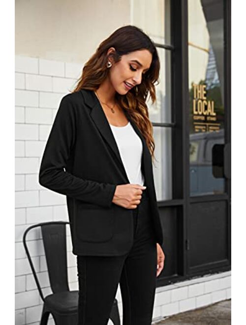 Zeagoo Womens Casual Work Office Blazer Open Front Long Sleeve Cardigan Jacket