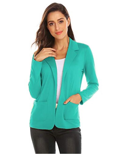 Zeagoo Womens Casual Work Office Blazer Open Front Long Sleeve Cardigan Jacket