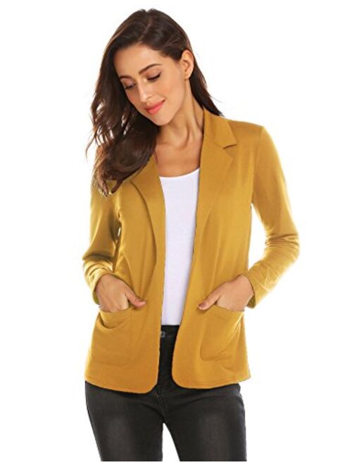 Zeagoo Womens Casual Work Office Blazer Open Front Long Sleeve Cardigan Jacket