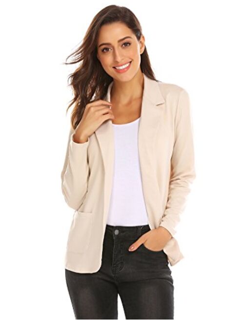 Zeagoo Womens Casual Work Office Blazer Open Front Long Sleeve Cardigan Jacket