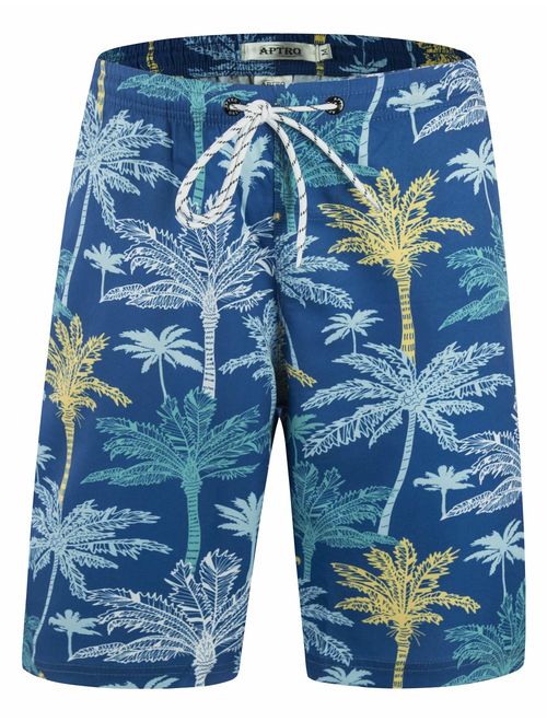 APTRO Men's Swimming Trunks with Pockets Beach Swimwear Quick Dry Elastic Waist Board Shorts