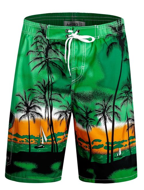 APTRO Men's Swimming Trunks with Pockets Beach Swimwear Quick Dry Elastic Waist Board Shorts