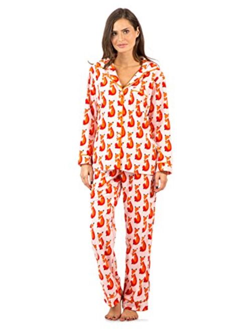 Ashford & Brooks Women's Long Sleeve Minky Micro Fleece Pajama Set