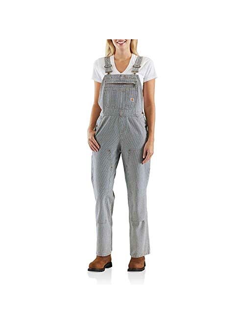 Carhartt Women's Brewster Double Front Railroad Striped Bib Overalls