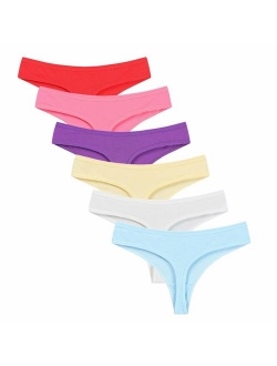 YOYI FASHION Women Cotton Thongs Fashion Intimates Briefs Tangas Ladies Panties Multi Packs