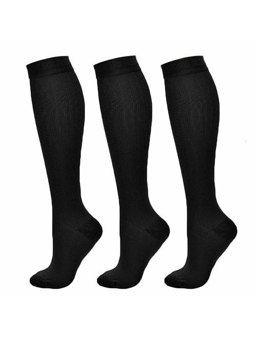 Compression Socks Women 20-30mmHg (3 Pairs) Mens Best Stockings for Running Medical Athletic