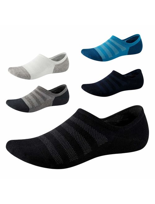 No Show Socks with Non Slip Grip for Men&Women-Low Cut Invisible Socks for Sneakers 5 Pairs Size7-11 SEESILY