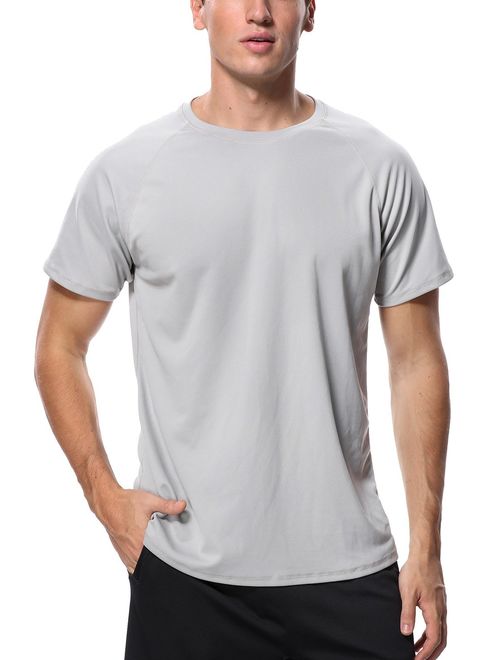 beautyin Men's Quick-Dry Sun Protection Rashguard Short Sleeve Tee Athletic Tops