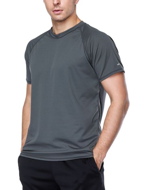 beautyin Men's Quick-Dry Sun Protection Rashguard Short Sleeve Tee Athletic Tops