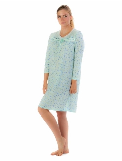 Casual Nights Women's Cotton Blend Long Sleeve Nightgown