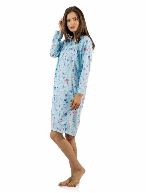 Casual Nights Women's Cotton Blend Long Sleeve Nightgown