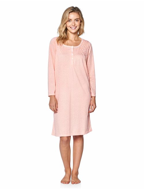 Casual Nights Women's Cotton Blend Long Sleeve Nightgown