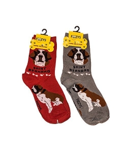 Foozys Unisex Crew Socks | Canine Large & Medium Dog Breed Novelty Sock (2 Pair)