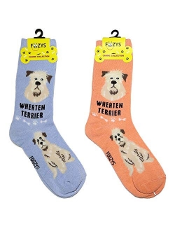 Foozys Unisex Crew Socks | Canine Large & Medium Dog Breed Novelty Sock (2 Pair)