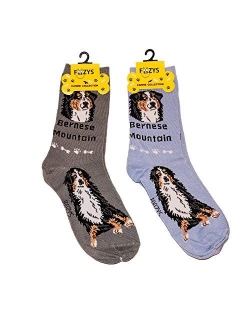 Foozys Unisex Crew Socks | Canine Large & Medium Dog Breed Novelty Sock (2 Pair)