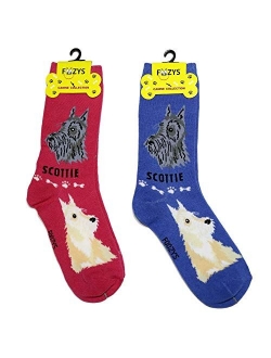 Foozys Unisex Crew Socks | Canine Large & Medium Dog Breed Novelty Sock (2 Pair)