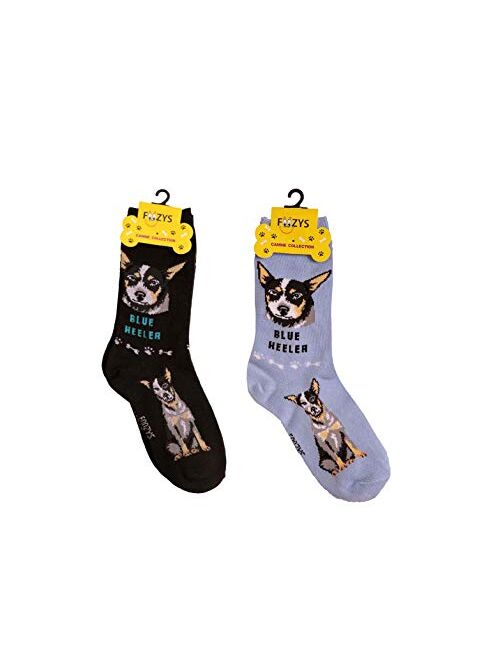 Foozys Unisex Crew Socks | Canine Large & Medium Dog Breed Novelty Sock (2 Pair)