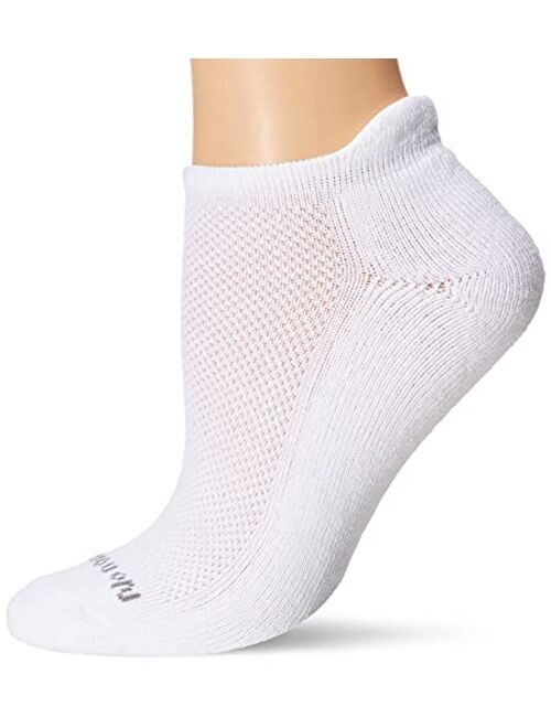 No Nonsense Women's Soft and Breathable Cushioned No Show Sock with Back Tab 3 Pair Pack, White, One Size