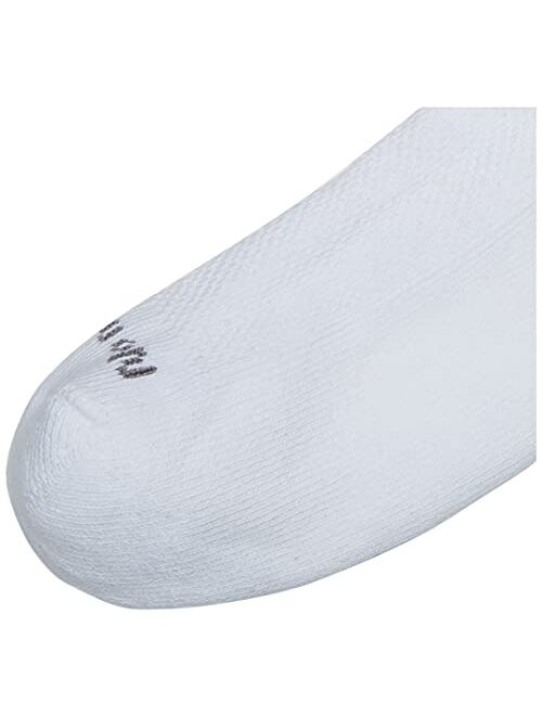 No Nonsense Women's Soft and Breathable Cushioned No Show Sock with Back Tab 3 Pair Pack, White, One Size