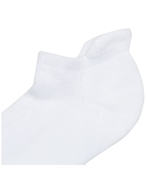 No Nonsense Women's Soft and Breathable Cushioned No Show Sock with Back Tab 3 Pair Pack, White, One Size