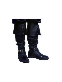 Deluxe Black Vinyl Boot Tops Costume Accessory