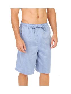 Men's Soft Woven 100% Cotton Elastic Waistband Sleep Pajama Short Shorts