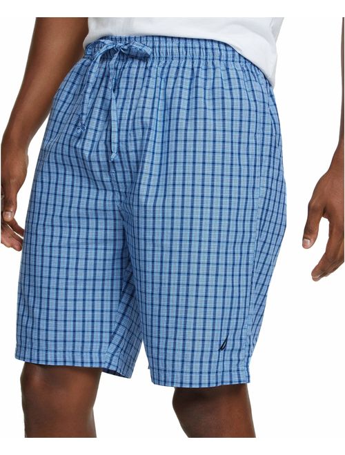 Nautica Men's Soft Woven 100% Cotton Elastic Waistband Sleep Pajama Short Shorts