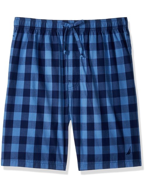 Nautica Men's Soft Woven 100% Cotton Elastic Waistband Sleep Pajama Short Shorts