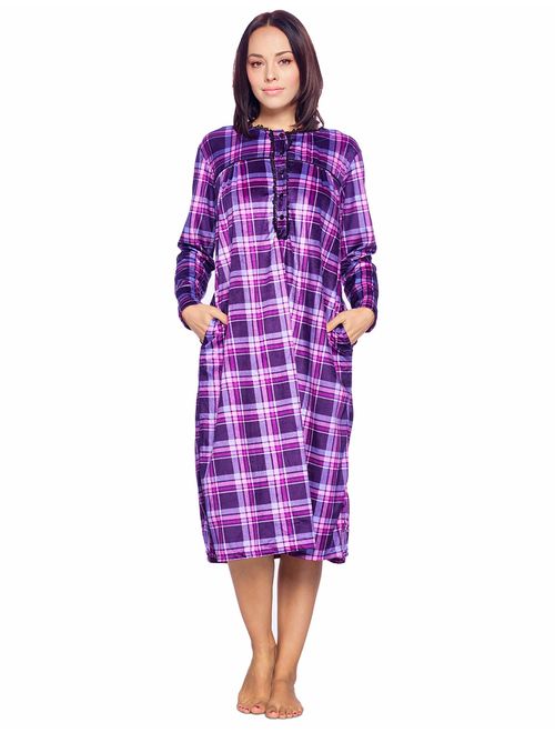 Ashford & Brooks Women's Micro Fleece Long Sleeve Nightgown