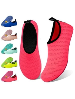 Water Shoes for Women's Mens Barefoot Quick-Dry Aqua Socks for Beach Swim Surf Yoga Exercise New Translucent Color Soles