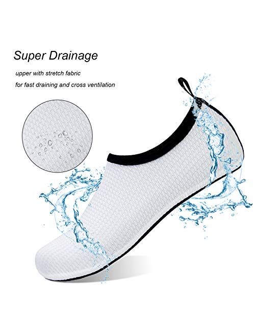 Water Shoes for Women's Mens Barefoot Quick-Dry Aqua Socks for Beach Swim Surf Yoga Exercise New Translucent Color Soles