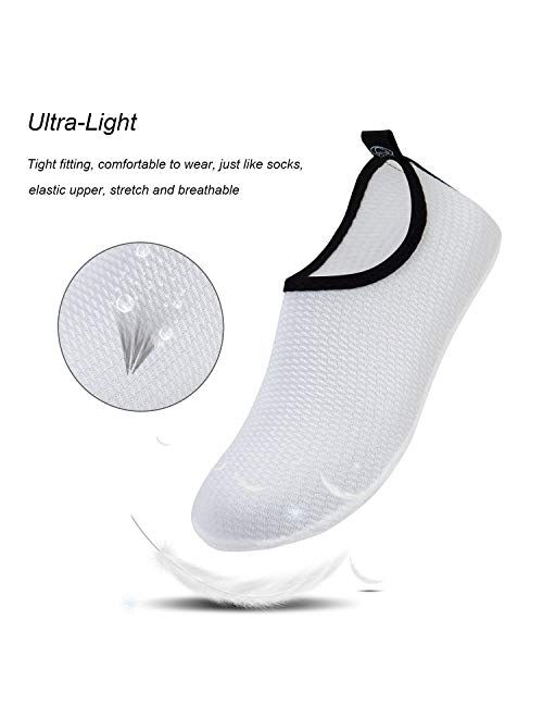 Water Shoes for Women's Mens Barefoot Quick-Dry Aqua Socks for Beach Swim Surf Yoga Exercise New Translucent Color Soles