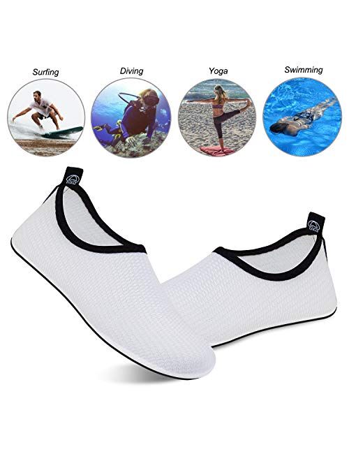 Water Shoes for Women's Mens Barefoot Quick-Dry Aqua Socks for Beach Swim Surf Yoga Exercise New Translucent Color Soles